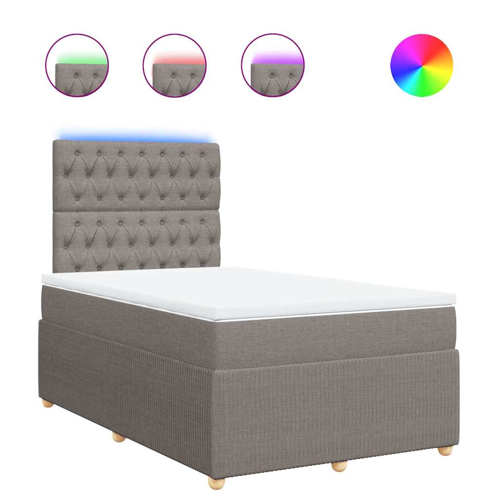 Boxspring met matras stof taupe 120x200 cm is nu te koop bij PeponiXL, paradijselijk wonen!