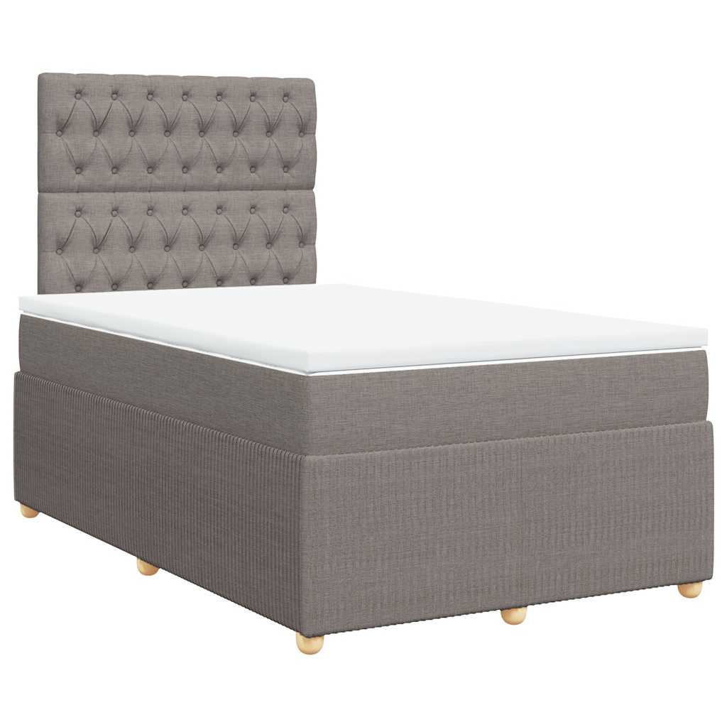 Boxspring met matras stof taupe 120x200 cm is nu te koop bij PeponiXL, paradijselijk wonen!