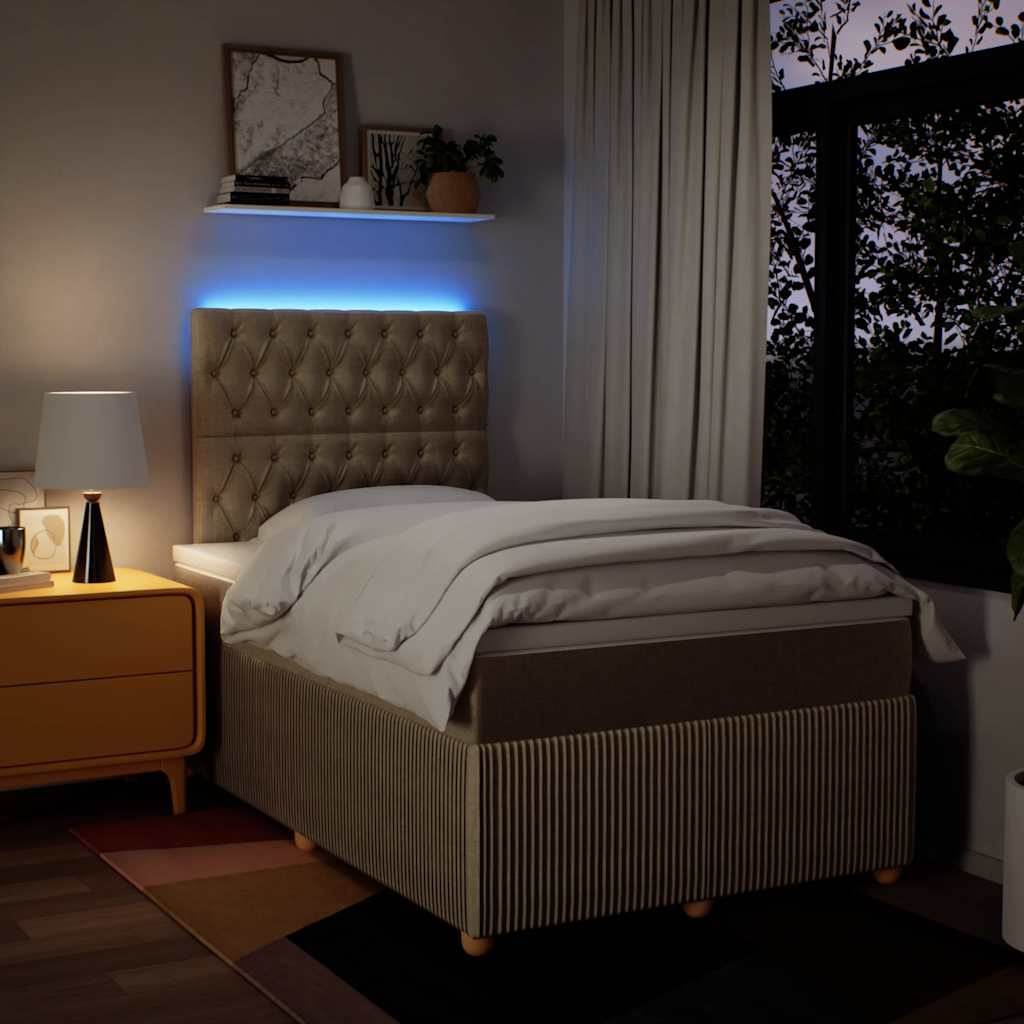 Boxspring met matras stof crèmekleurig 120x200 cm is nu te koop bij PeponiXL, paradijselijk wonen!