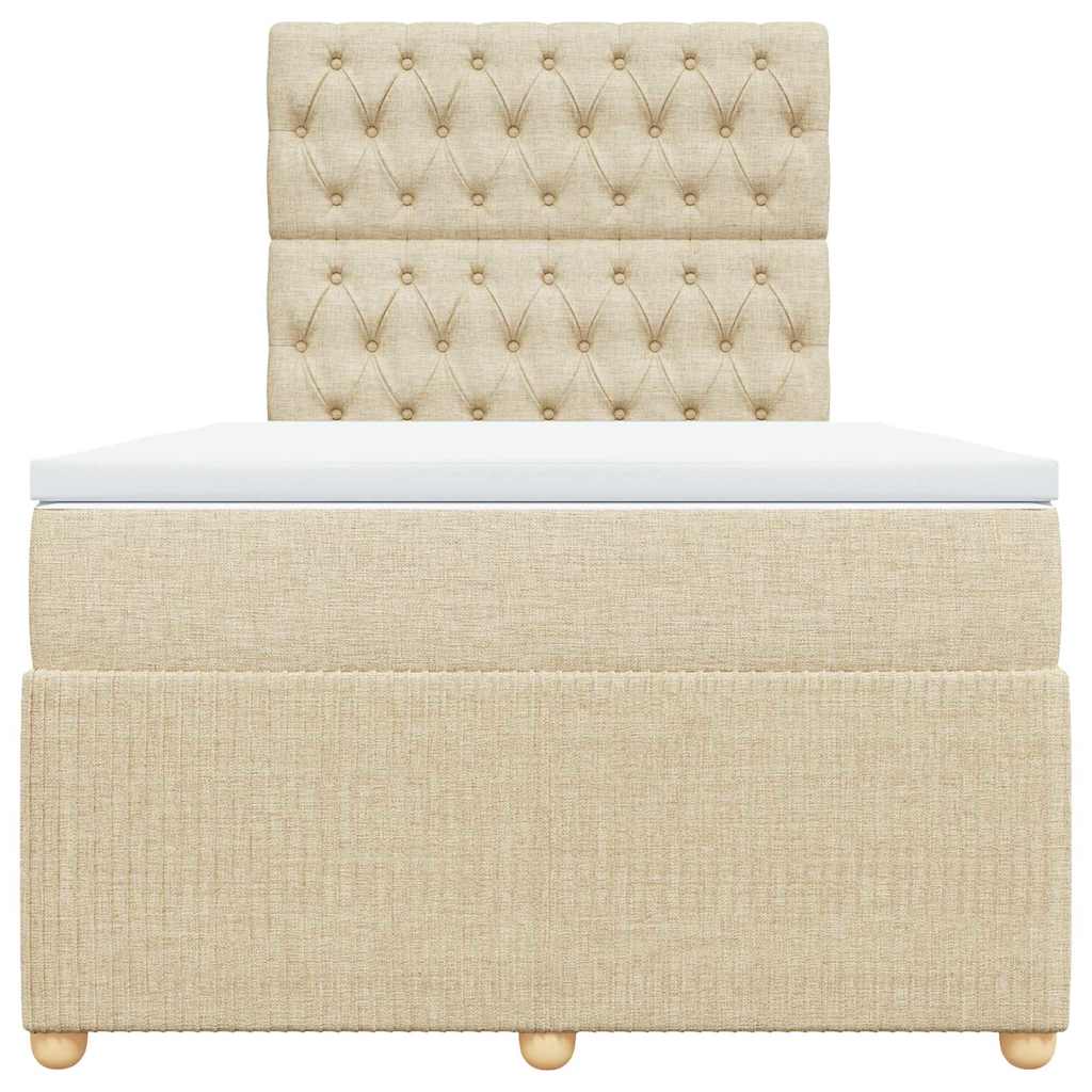 Boxspring met matras stof crèmekleurig 120x200 cm is nu te koop bij PeponiXL, paradijselijk wonen!