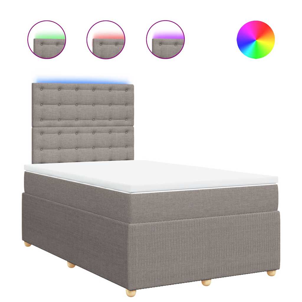 Boxspring met matras stof taupe 120x200 cm is nu te koop bij PeponiXL, paradijselijk wonen!