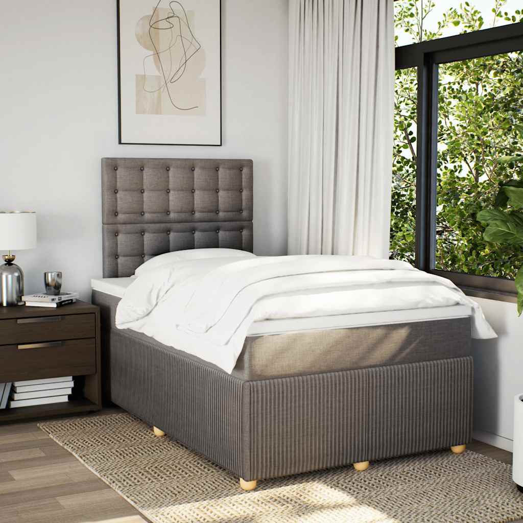 Boxspring met matras stof taupe 120x200 cm is nu te koop bij PeponiXL, paradijselijk wonen!