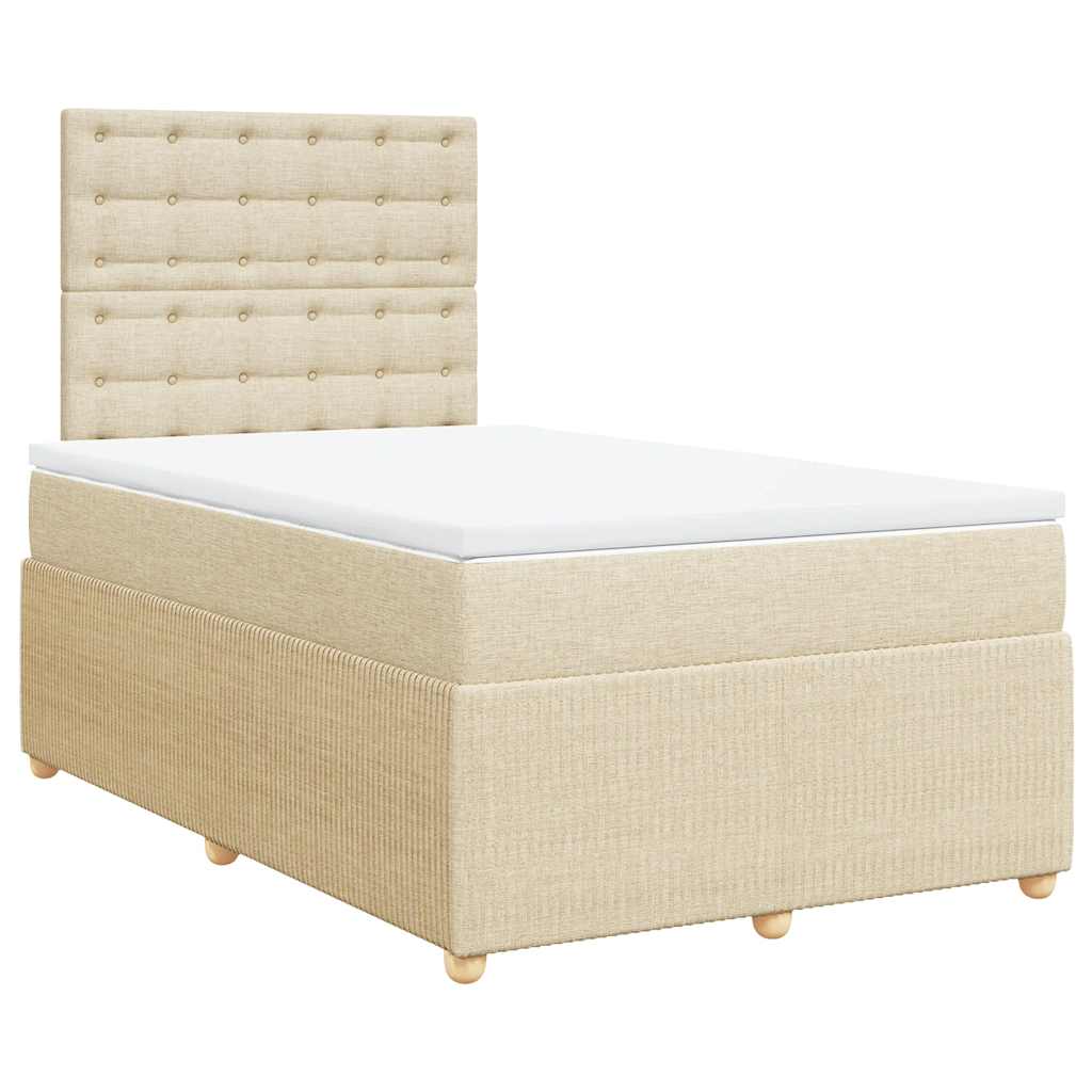 Boxspring met matras stof crèmekleurig 120x200 cm is nu te koop bij PeponiXL, paradijselijk wonen!