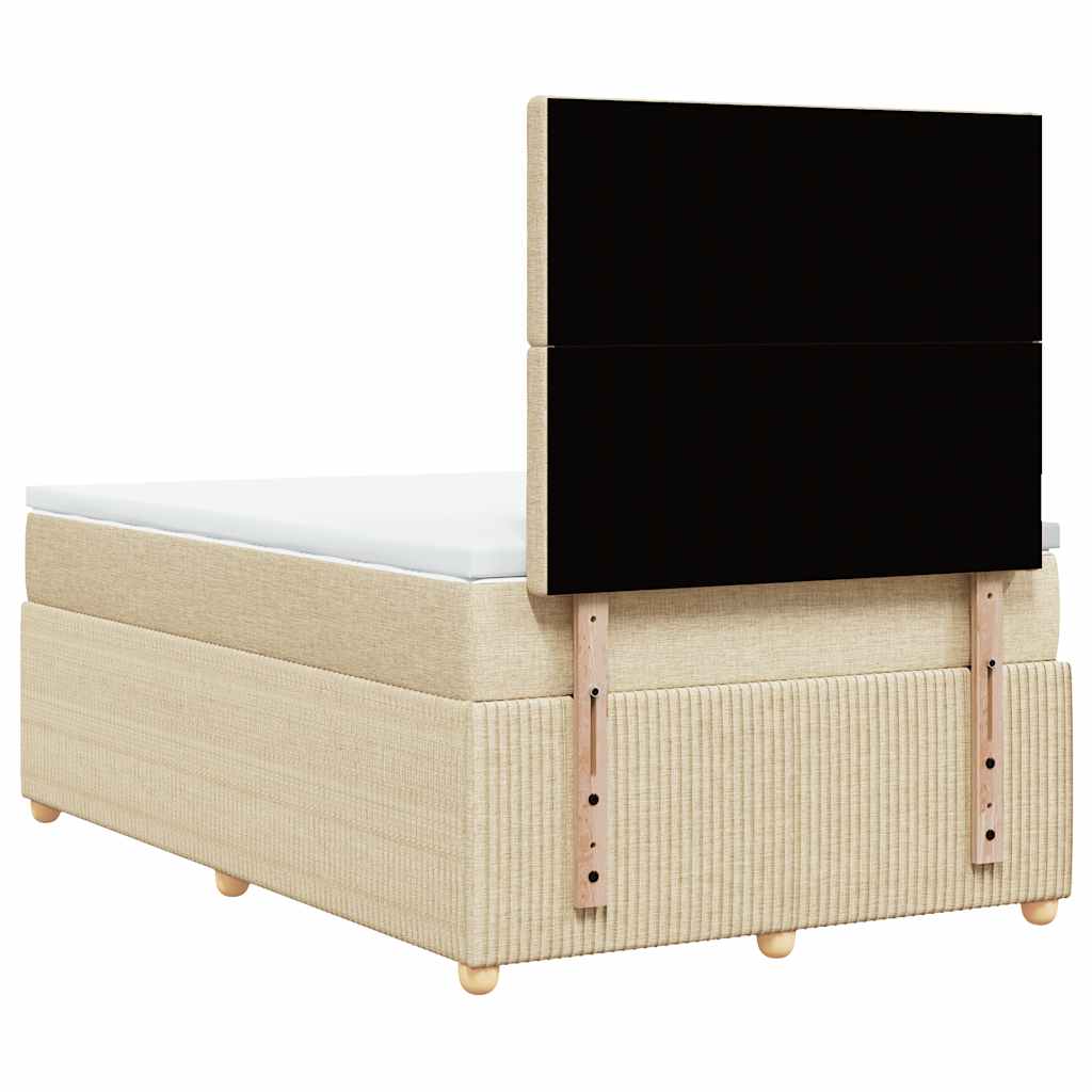 Boxspring met matras stof crèmekleurig 120x200 cm is nu te koop bij PeponiXL, paradijselijk wonen!