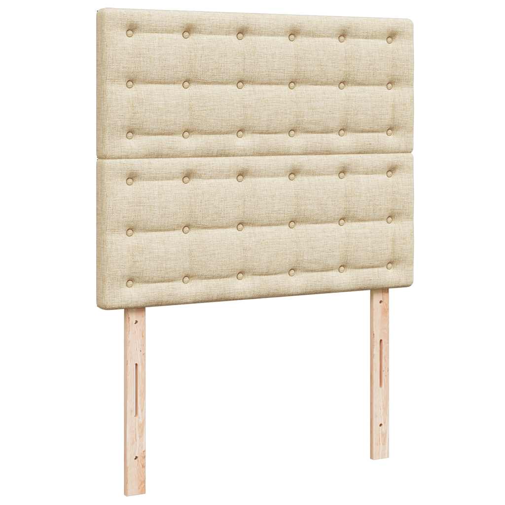 Boxspring met matras stof crèmekleurig 120x200 cm is nu te koop bij PeponiXL, paradijselijk wonen!