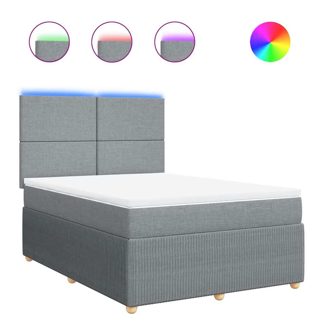 Boxspring met matras stof lichtgrijs 140x190 cm is nu te koop bij PeponiXL, paradijselijk wonen!