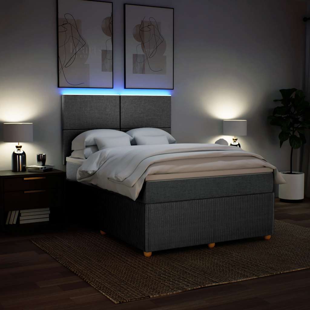 Boxspring met matras stof lichtgrijs 140x190 cm is nu te koop bij PeponiXL, paradijselijk wonen!