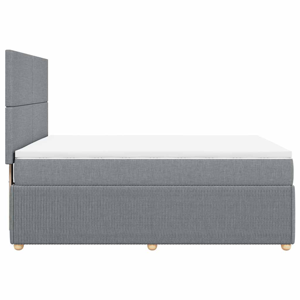 Boxspring met matras stof lichtgrijs 140x190 cm is nu te koop bij PeponiXL, paradijselijk wonen!
