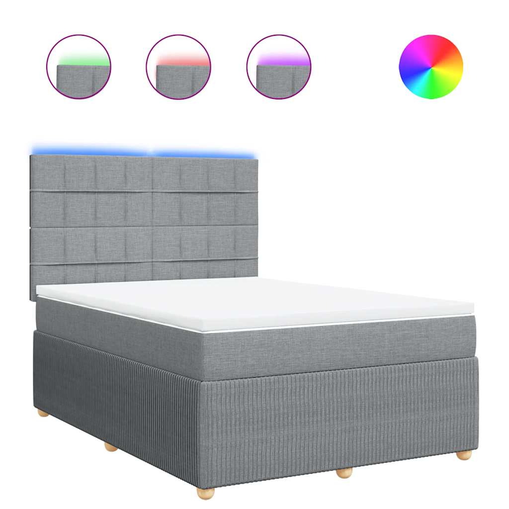 Boxspring met matras stof lichtgrijs 140x190 cm is nu te koop bij PeponiXL, paradijselijk wonen!