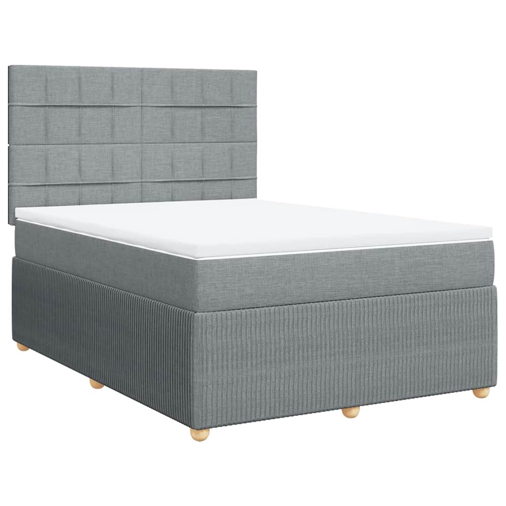 Boxspring met matras stof lichtgrijs 140x190 cm is nu te koop bij PeponiXL, paradijselijk wonen!