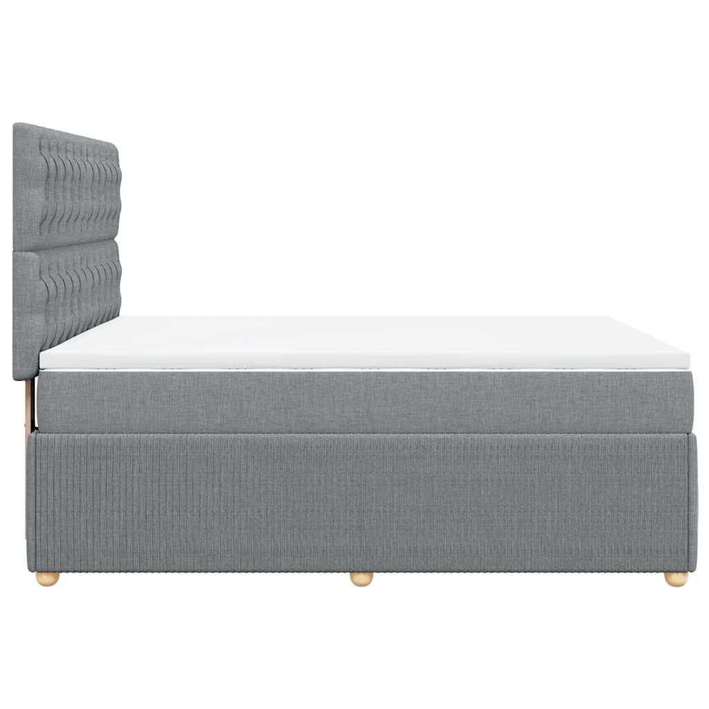 Boxspring met matras stof lichtgrijs 140x190 cm is nu te koop bij PeponiXL, paradijselijk wonen!