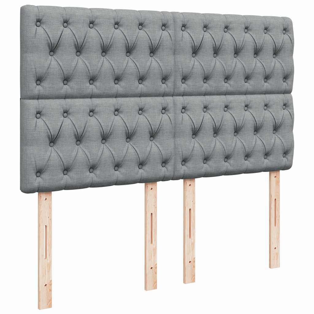 Boxspring met matras stof lichtgrijs 140x190 cm is nu te koop bij PeponiXL, paradijselijk wonen!