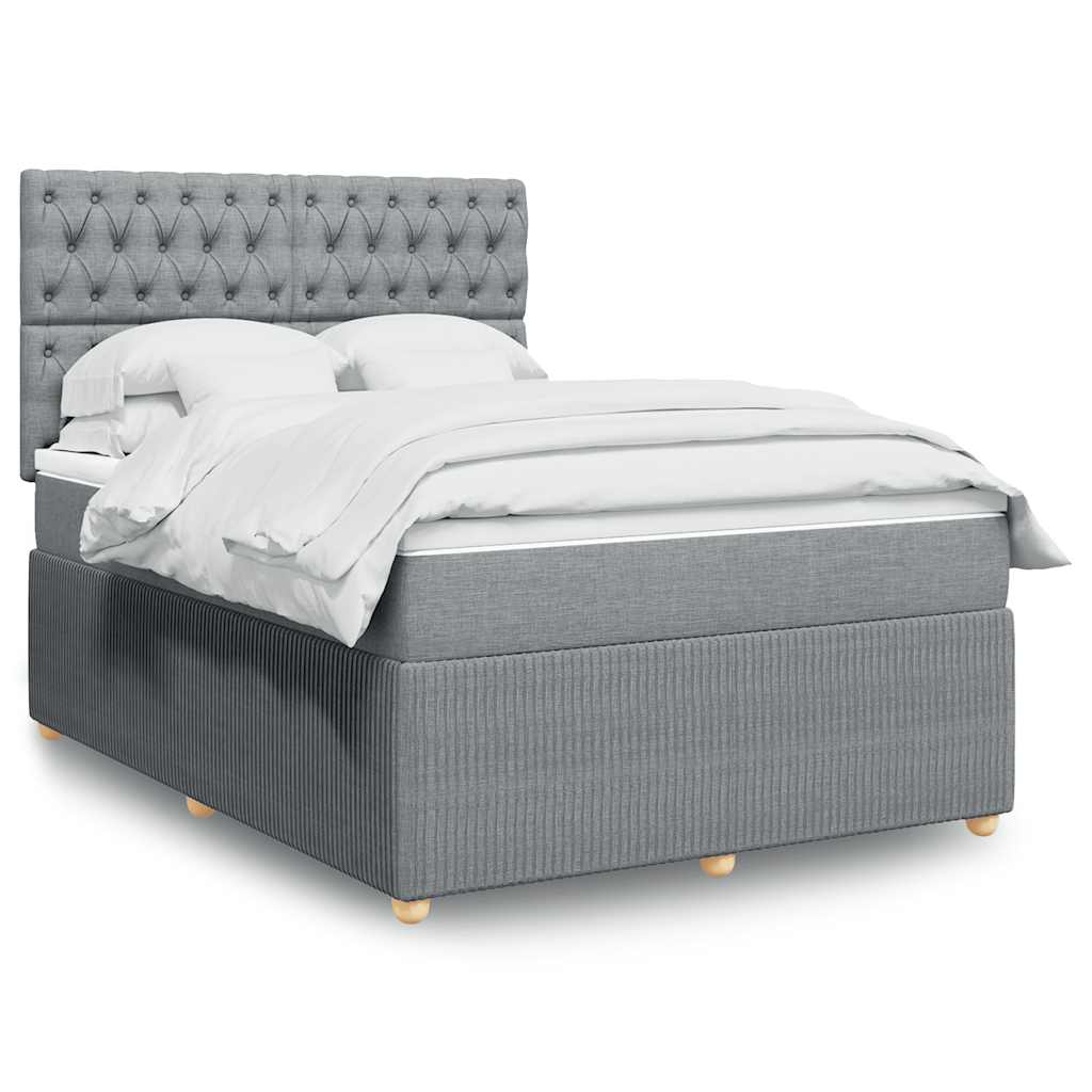 Boxspring met matras stof lichtgrijs 140x190 cm is nu te koop bij PeponiXL, paradijselijk wonen!