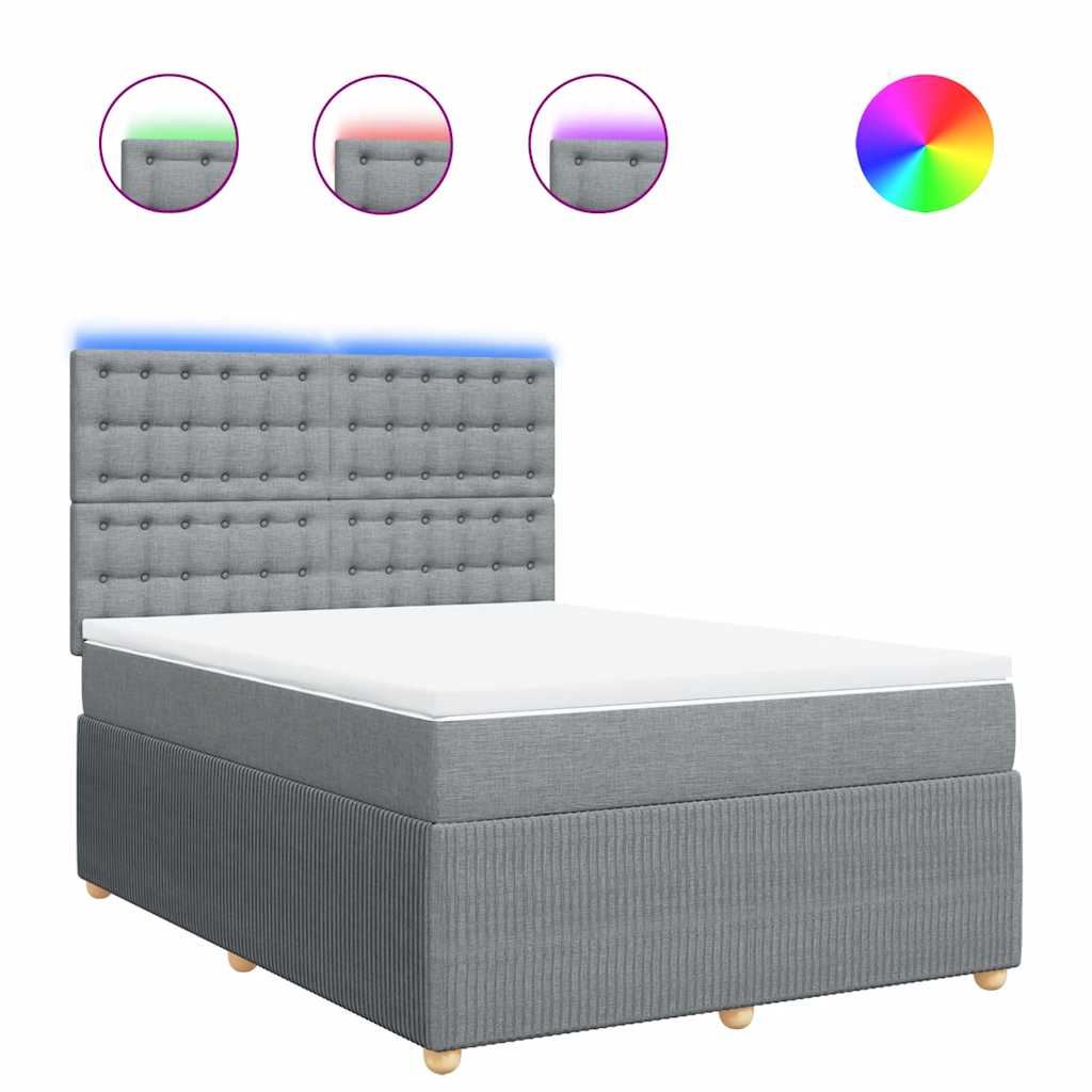 Boxspring met matras stof lichtgrijs 140x190 cm is nu te koop bij PeponiXL, paradijselijk wonen!
