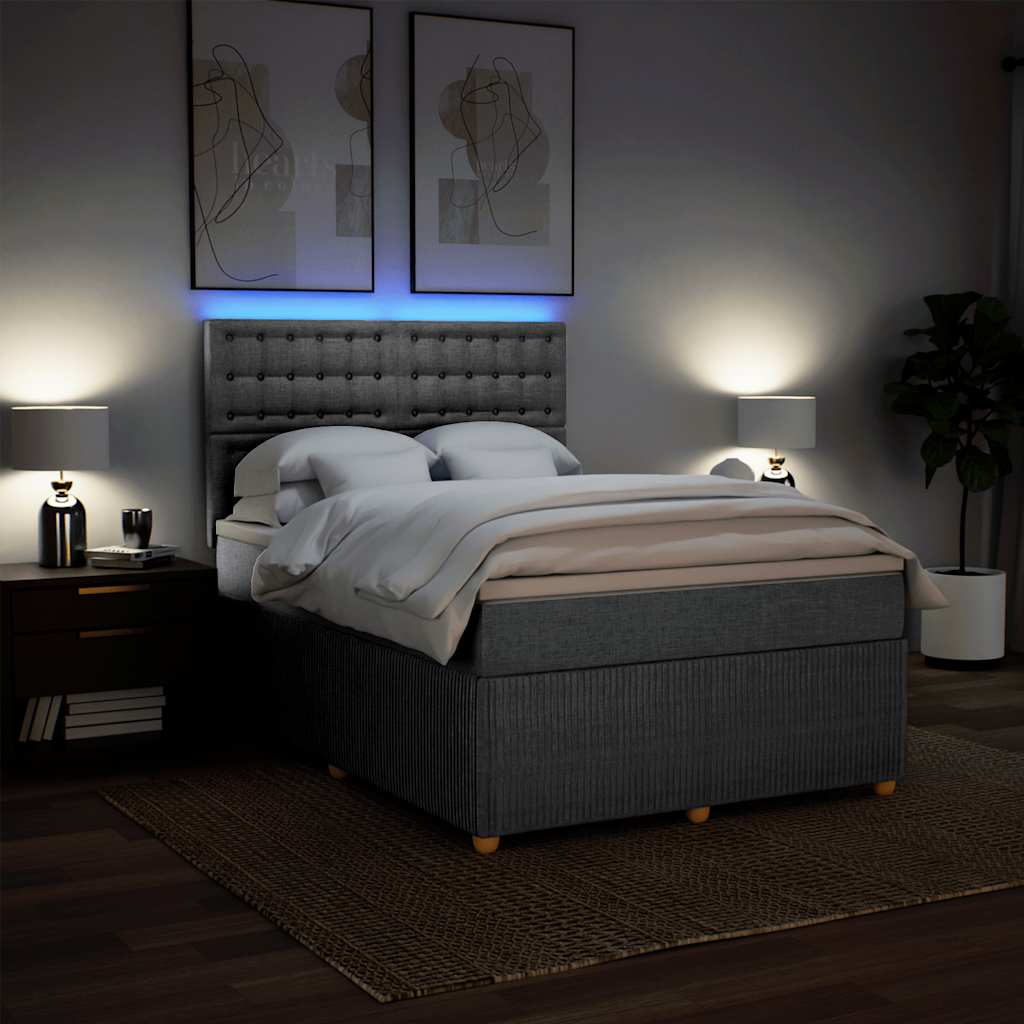 Boxspring met matras stof lichtgrijs 140x190 cm is nu te koop bij PeponiXL, paradijselijk wonen!
