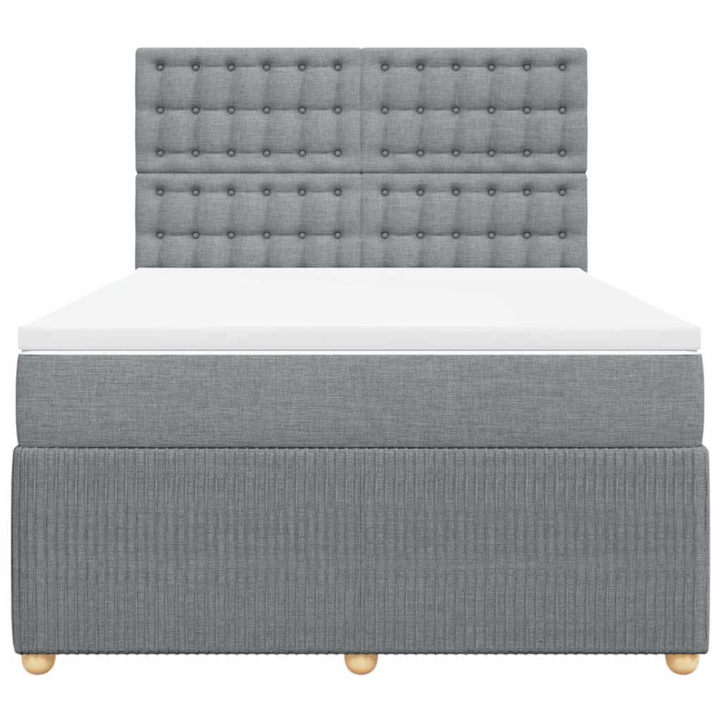 Boxspring met matras stof lichtgrijs 140x190 cm is nu te koop bij PeponiXL, paradijselijk wonen!
