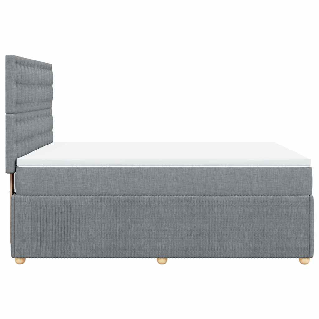 Boxspring met matras stof lichtgrijs 140x190 cm is nu te koop bij PeponiXL, paradijselijk wonen!