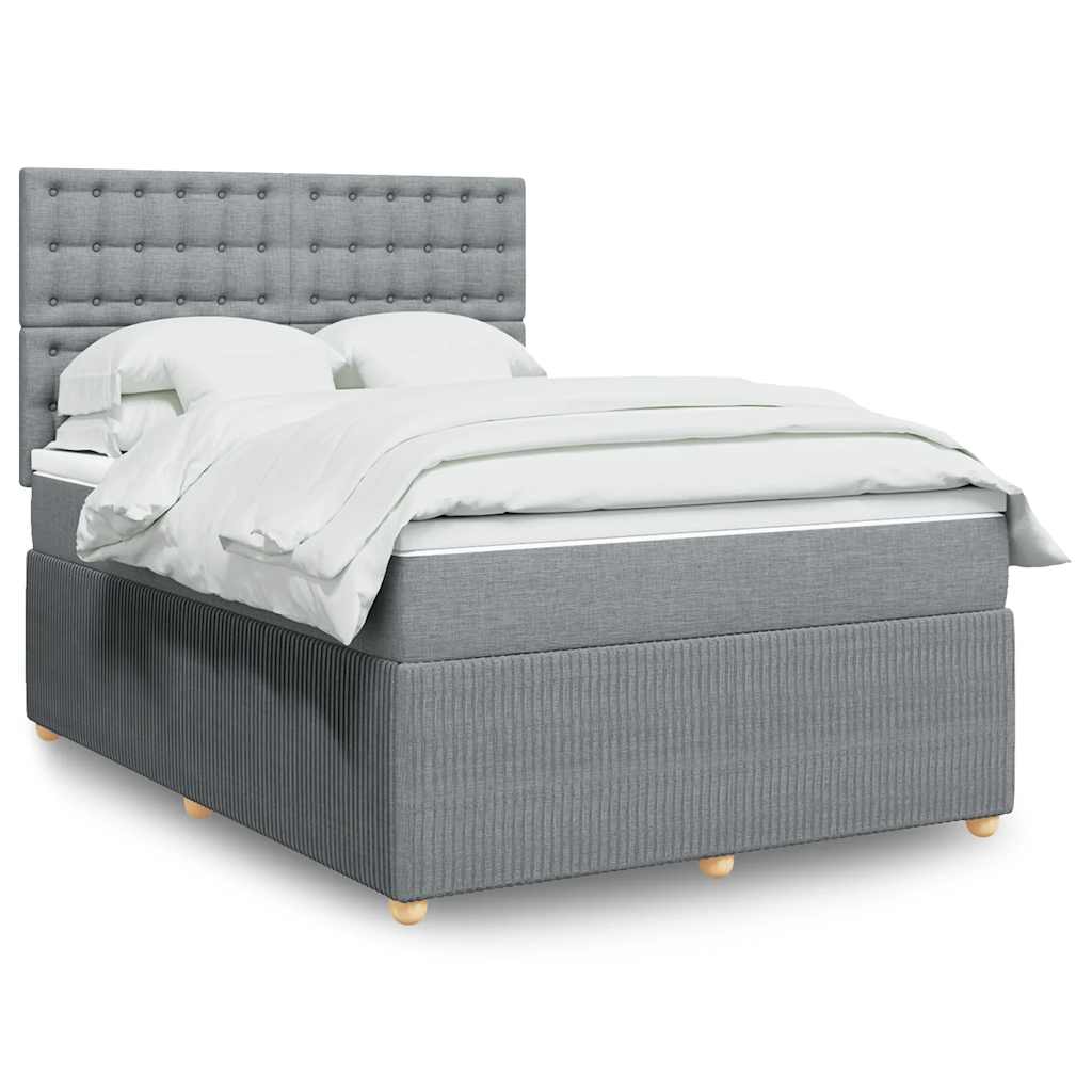 Boxspring met matras stof lichtgrijs 140x190 cm is nu te koop bij PeponiXL, paradijselijk wonen!