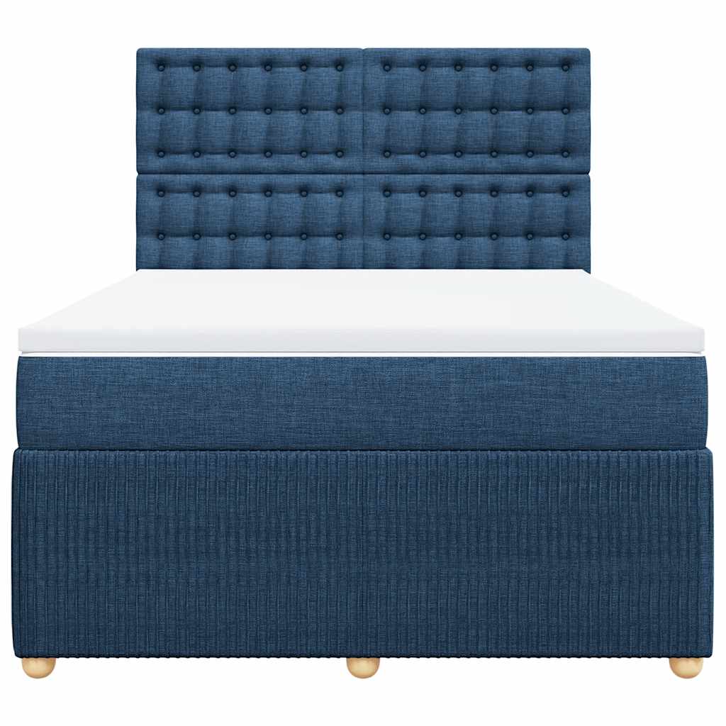Boxspring met matras stof blauw 140x190 cm is nu te koop bij PeponiXL, paradijselijk wonen!