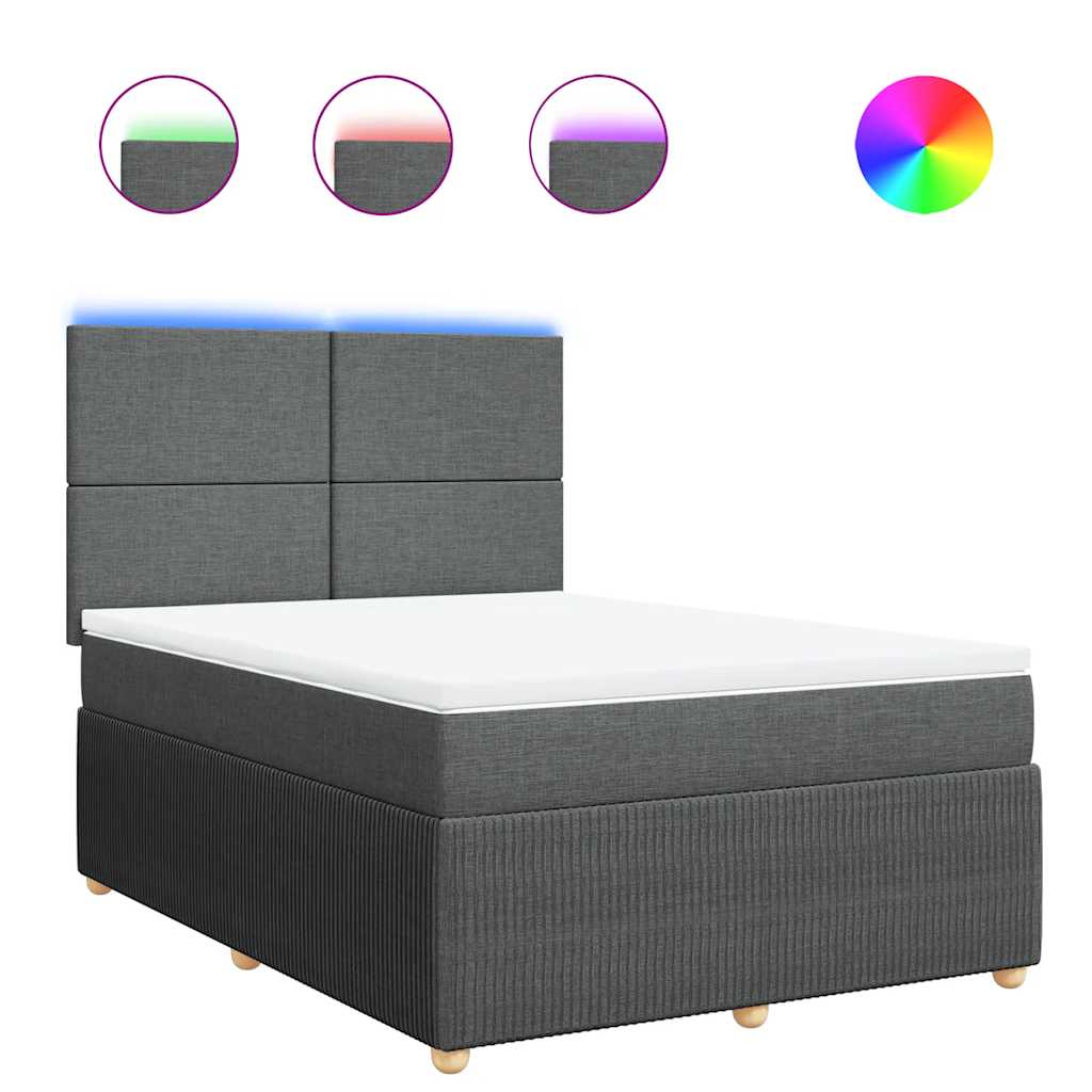 Boxspring met matras stof donkergrijs 140x200 cm is nu te koop bij PeponiXL, paradijselijk wonen!