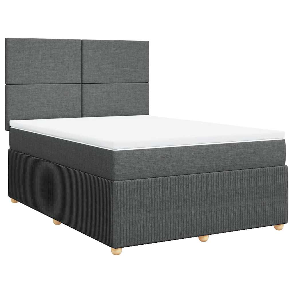 Boxspring met matras stof donkergrijs 140x200 cm is nu te koop bij PeponiXL, paradijselijk wonen!