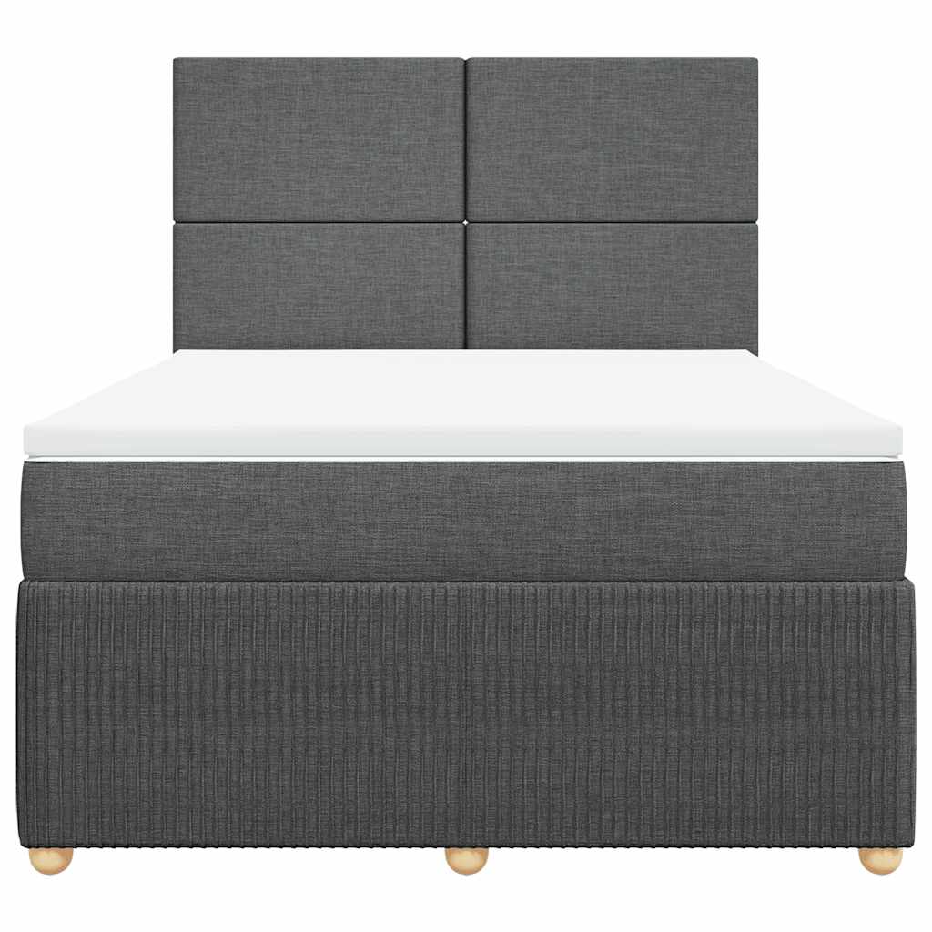 Boxspring met matras stof donkergrijs 140x200 cm is nu te koop bij PeponiXL, paradijselijk wonen!