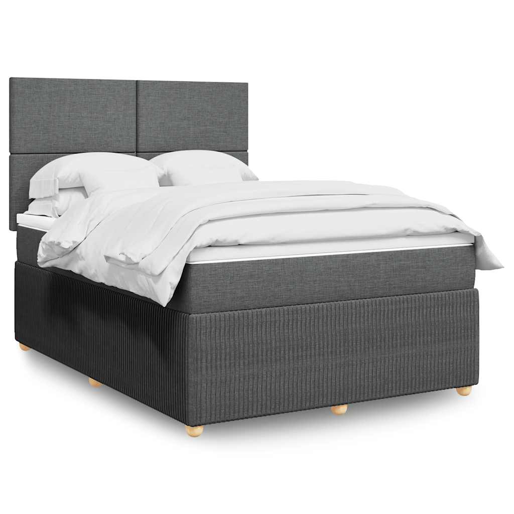 Boxspring met matras stof donkergrijs 140x200 cm is nu te koop bij PeponiXL, paradijselijk wonen!