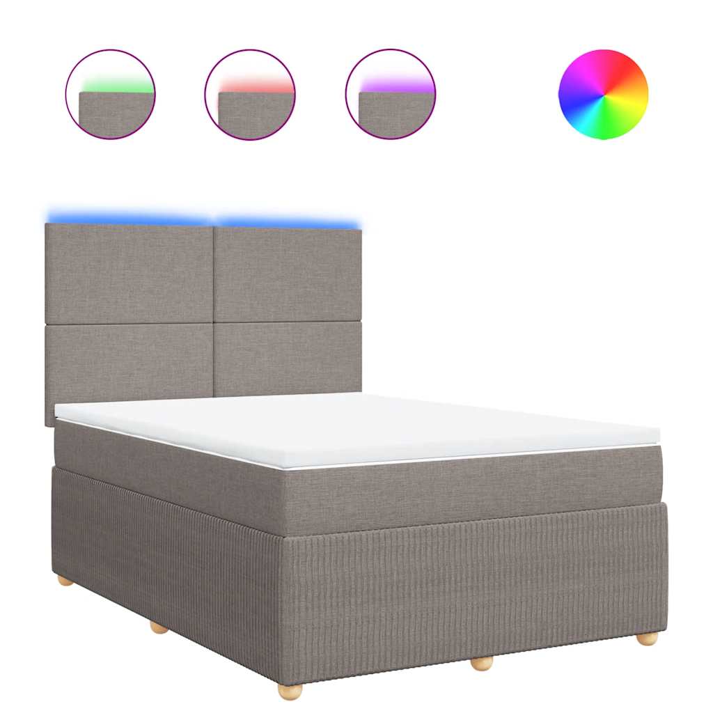 Boxspring met matras stof taupe 140x200 cm is nu te koop bij PeponiXL, paradijselijk wonen!