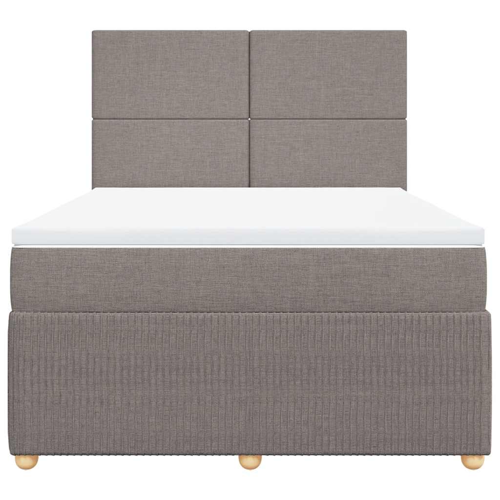 Boxspring met matras stof taupe 140x200 cm is nu te koop bij PeponiXL, paradijselijk wonen!