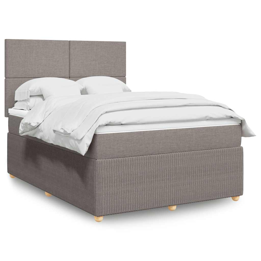 Boxspring met matras stof taupe 140x200 cm is nu te koop bij PeponiXL, paradijselijk wonen!