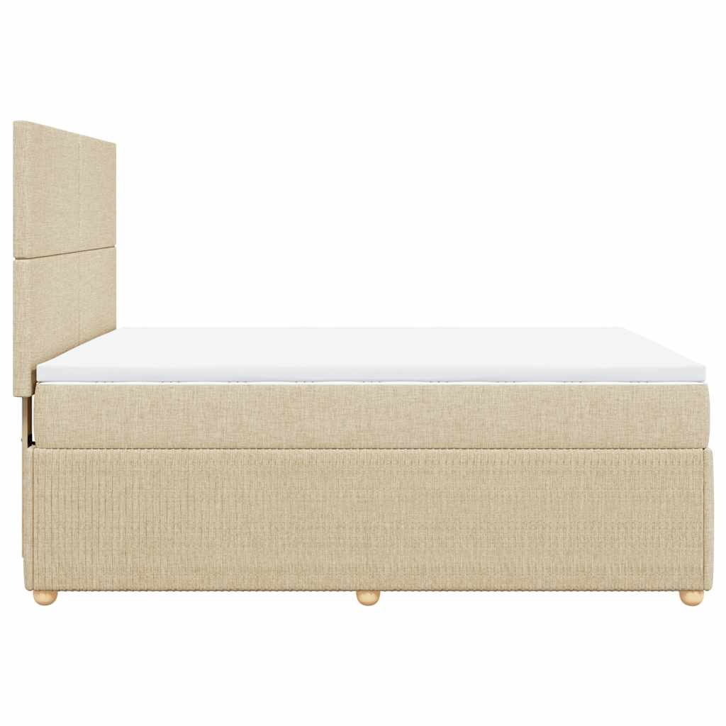 Boxspring met matras stof crèmekleurig 140x200 cm is nu te koop bij PeponiXL, paradijselijk wonen!
