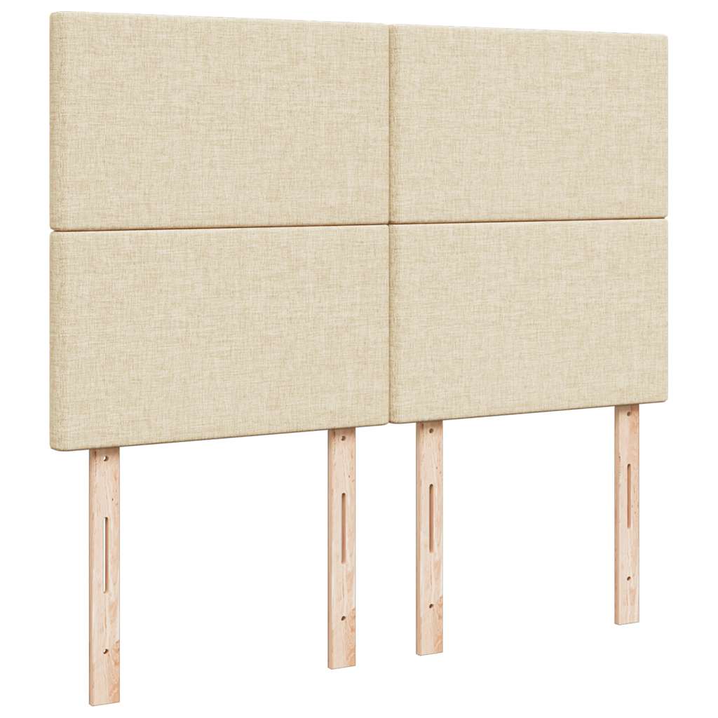 Boxspring met matras stof crèmekleurig 140x200 cm is nu te koop bij PeponiXL, paradijselijk wonen!