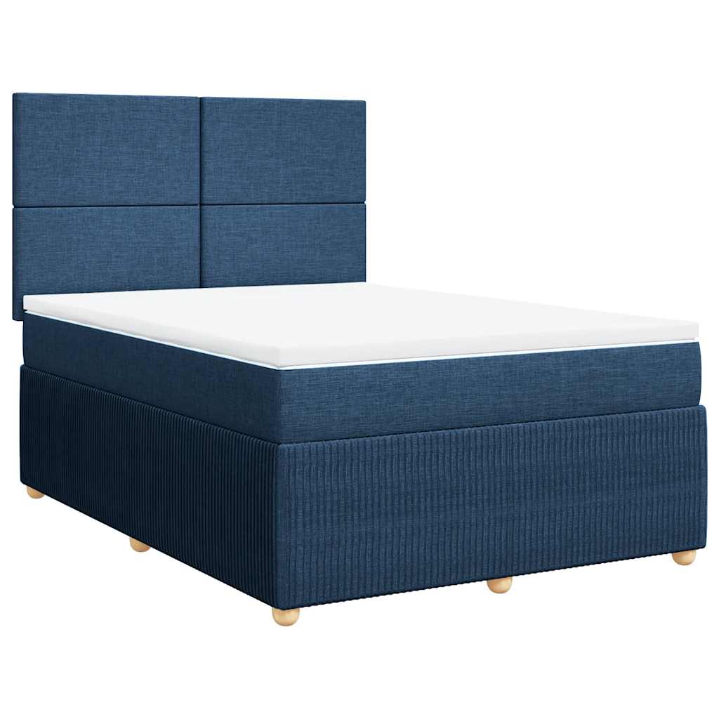 Boxspring met matras stof blauw 140x200 cm is nu te koop bij PeponiXL, paradijselijk wonen!