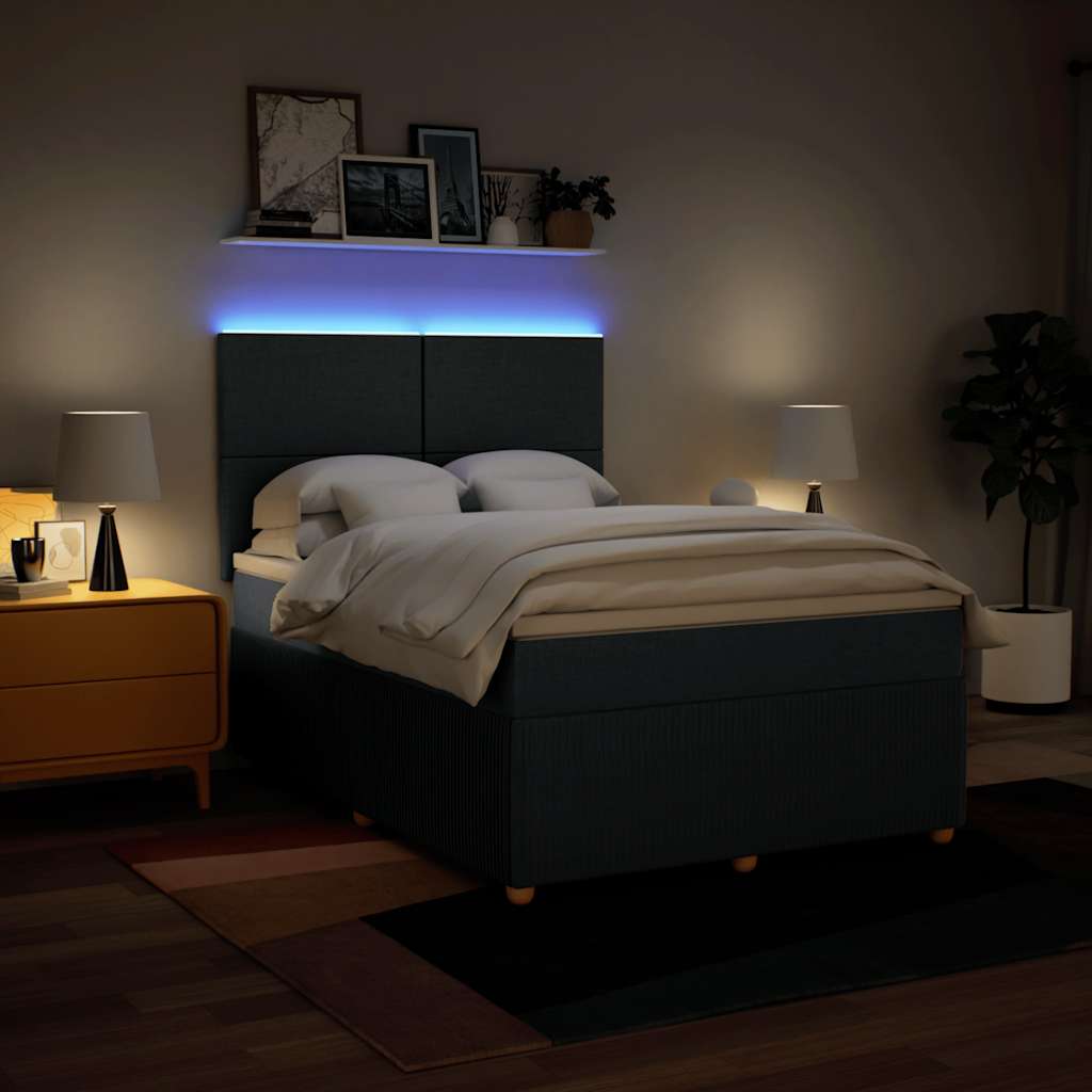 Boxspring met matras stof blauw 140x200 cm is nu te koop bij PeponiXL, paradijselijk wonen!