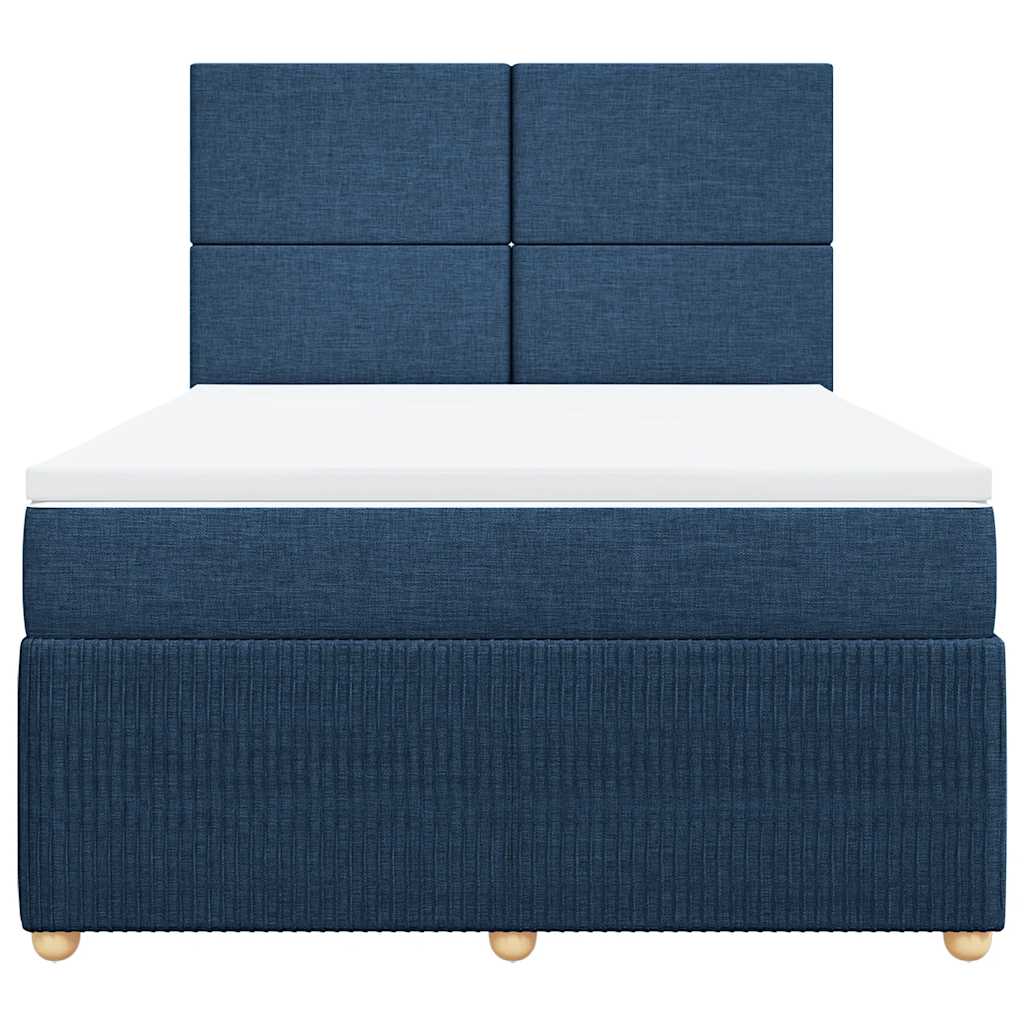 Boxspring met matras stof blauw 140x200 cm is nu te koop bij PeponiXL, paradijselijk wonen!