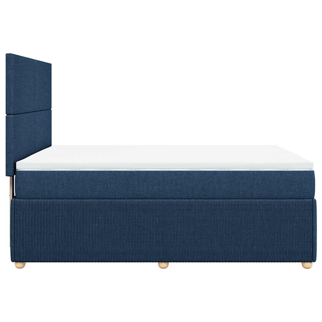 Boxspring met matras stof blauw 140x200 cm is nu te koop bij PeponiXL, paradijselijk wonen!