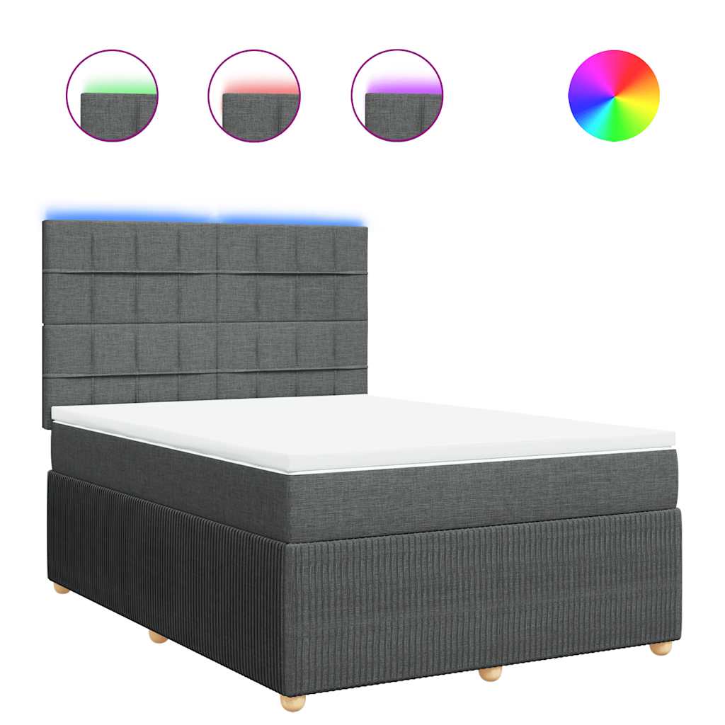Boxspring met matras stof donkergrijs 140x200 cm is nu te koop bij PeponiXL, paradijselijk wonen!