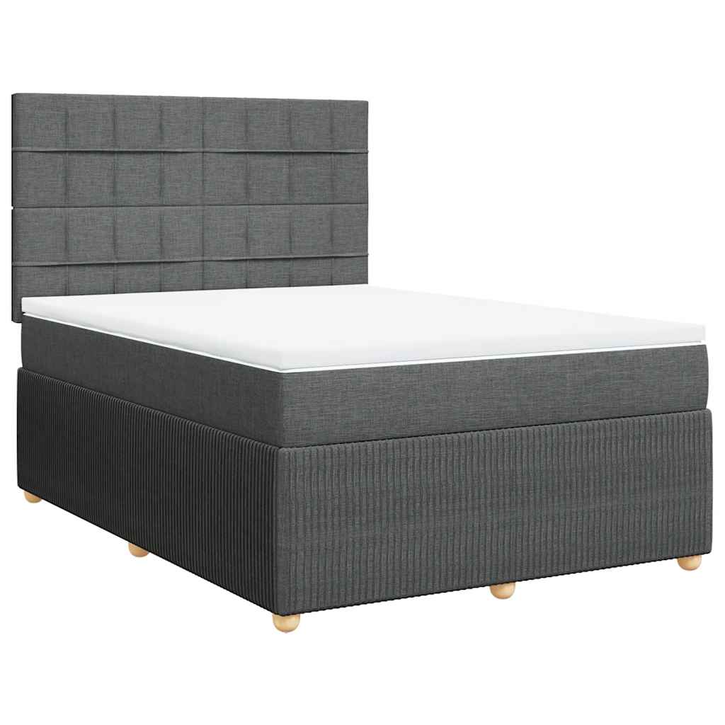 Boxspring met matras stof donkergrijs 140x200 cm is nu te koop bij PeponiXL, paradijselijk wonen!