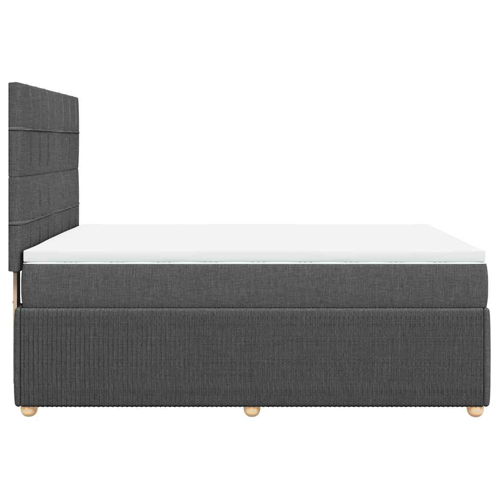 Boxspring met matras stof donkergrijs 140x200 cm is nu te koop bij PeponiXL, paradijselijk wonen!