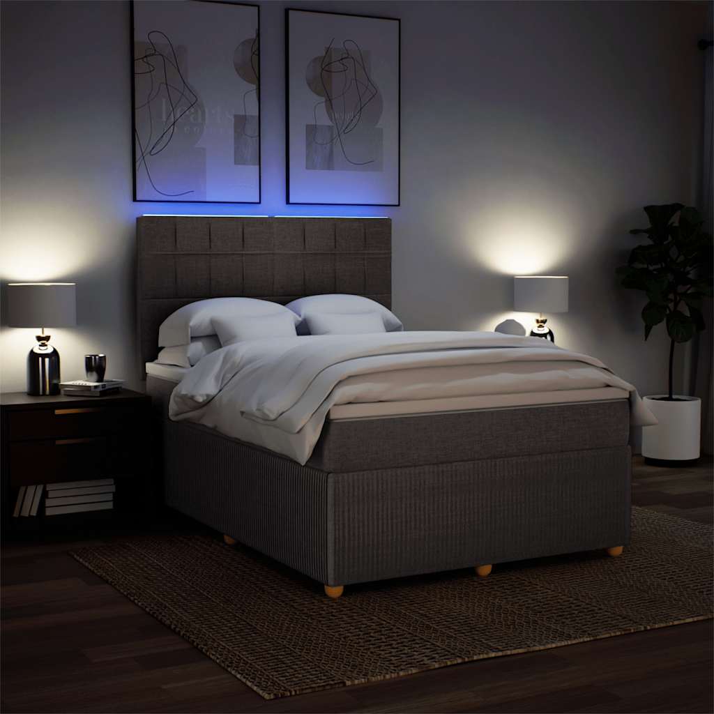 Boxspring met matras stof taupe 140x200 cm is nu te koop bij PeponiXL, paradijselijk wonen!