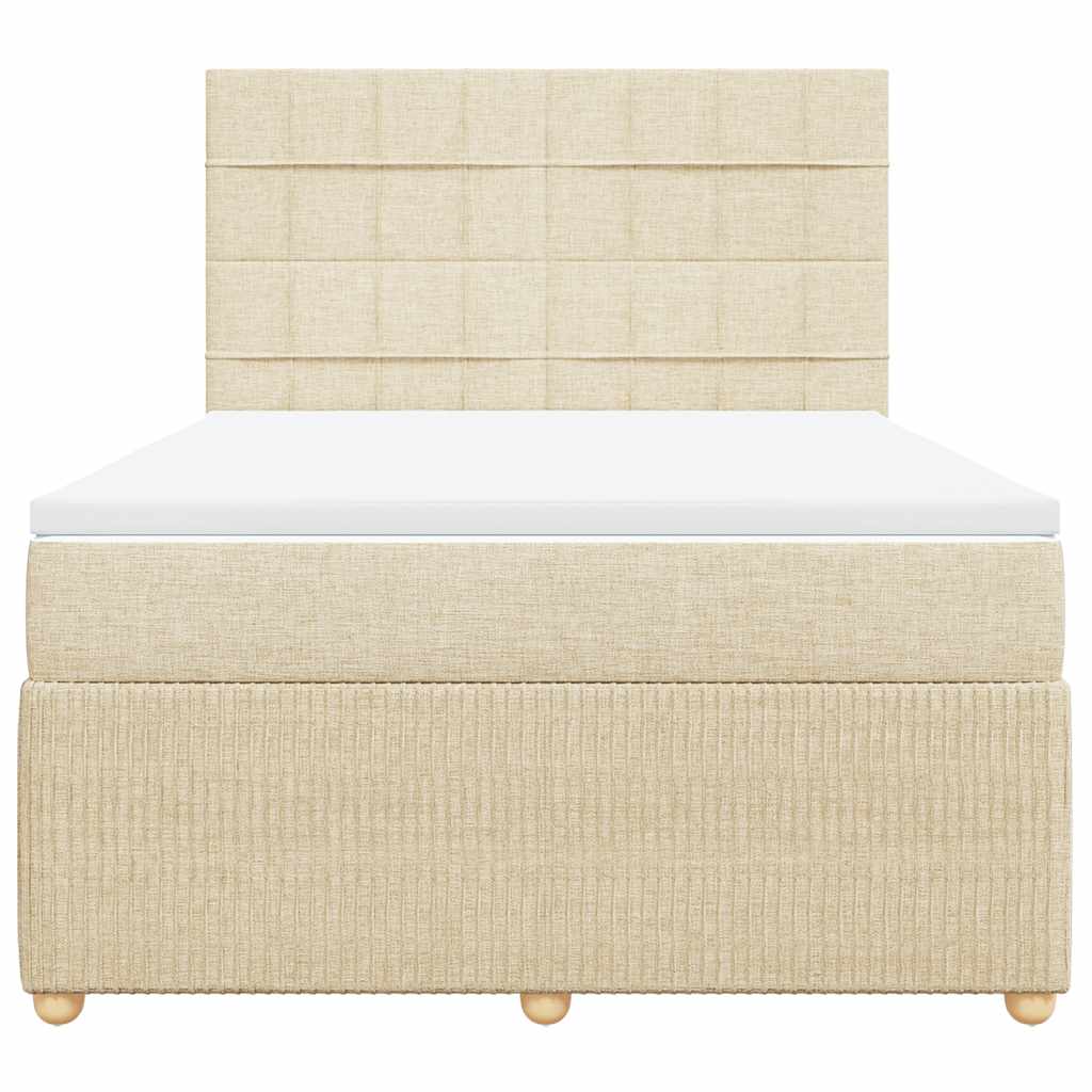 Boxspring met matras stof crèmekleurig 140x200 cm is nu te koop bij PeponiXL, paradijselijk wonen!