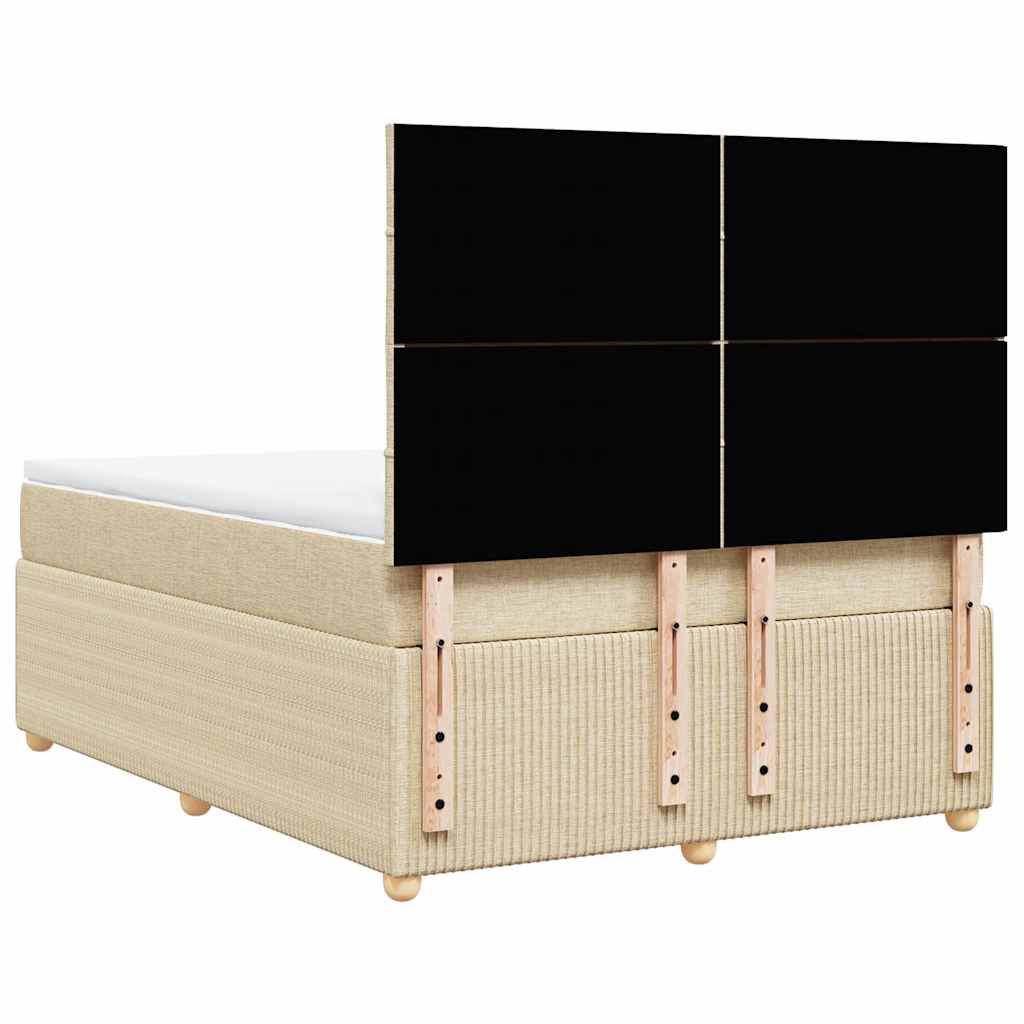 Boxspring met matras stof crèmekleurig 140x200 cm is nu te koop bij PeponiXL, paradijselijk wonen!
