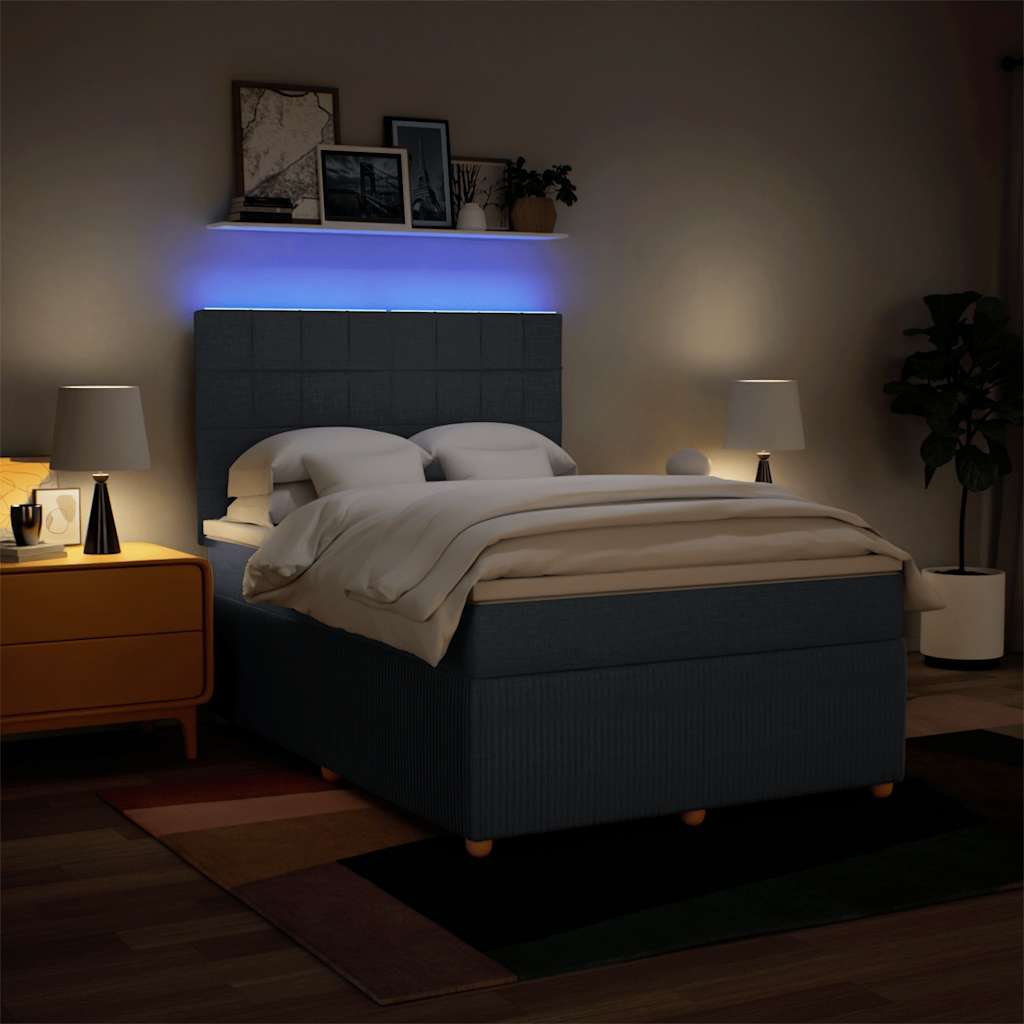 Boxspring met matras stof blauw 140x200 cm is nu te koop bij PeponiXL, paradijselijk wonen!