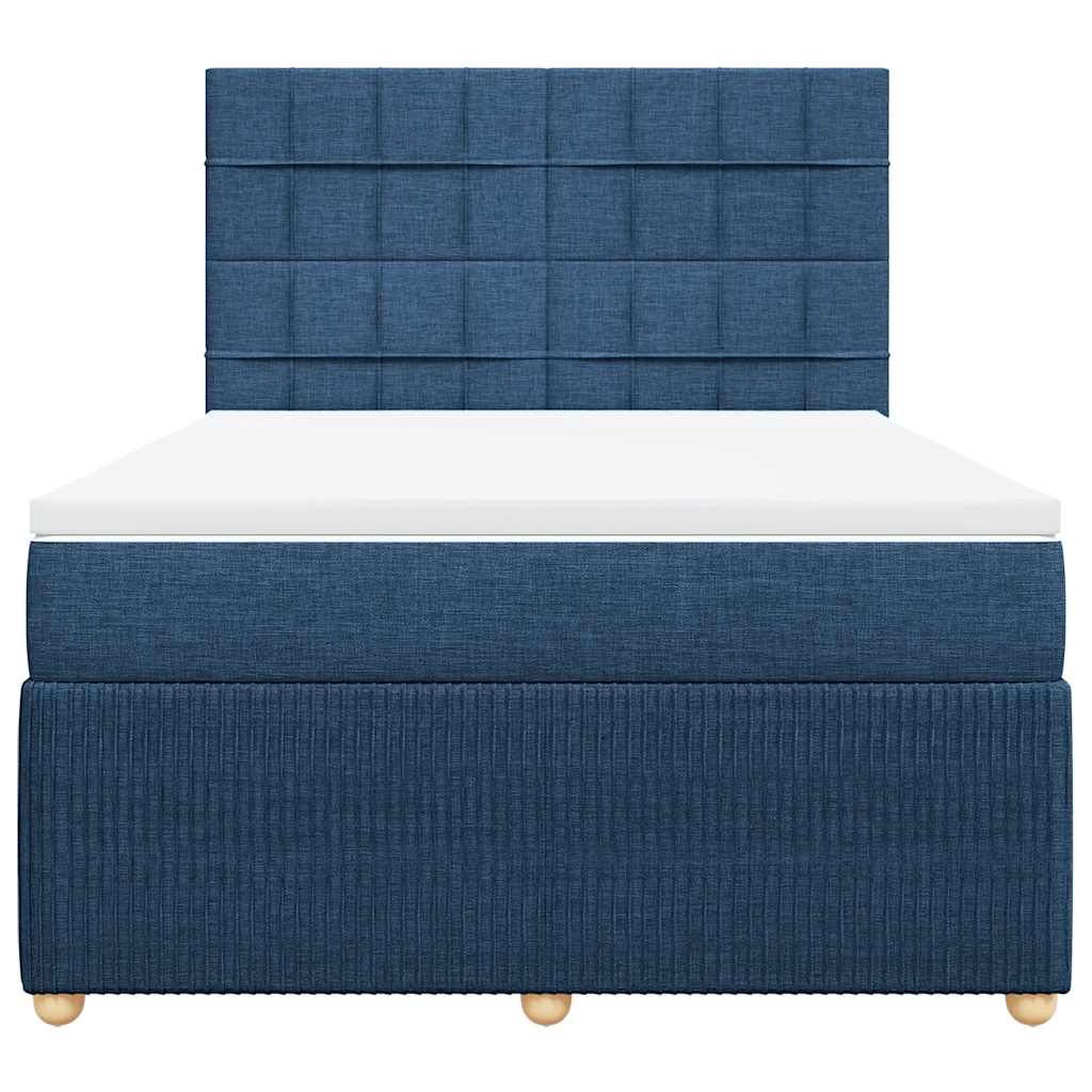 Boxspring met matras stof blauw 140x200 cm is nu te koop bij PeponiXL, paradijselijk wonen!