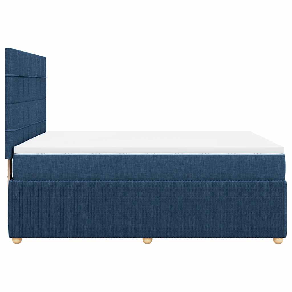 Boxspring met matras stof blauw 140x200 cm is nu te koop bij PeponiXL, paradijselijk wonen!
