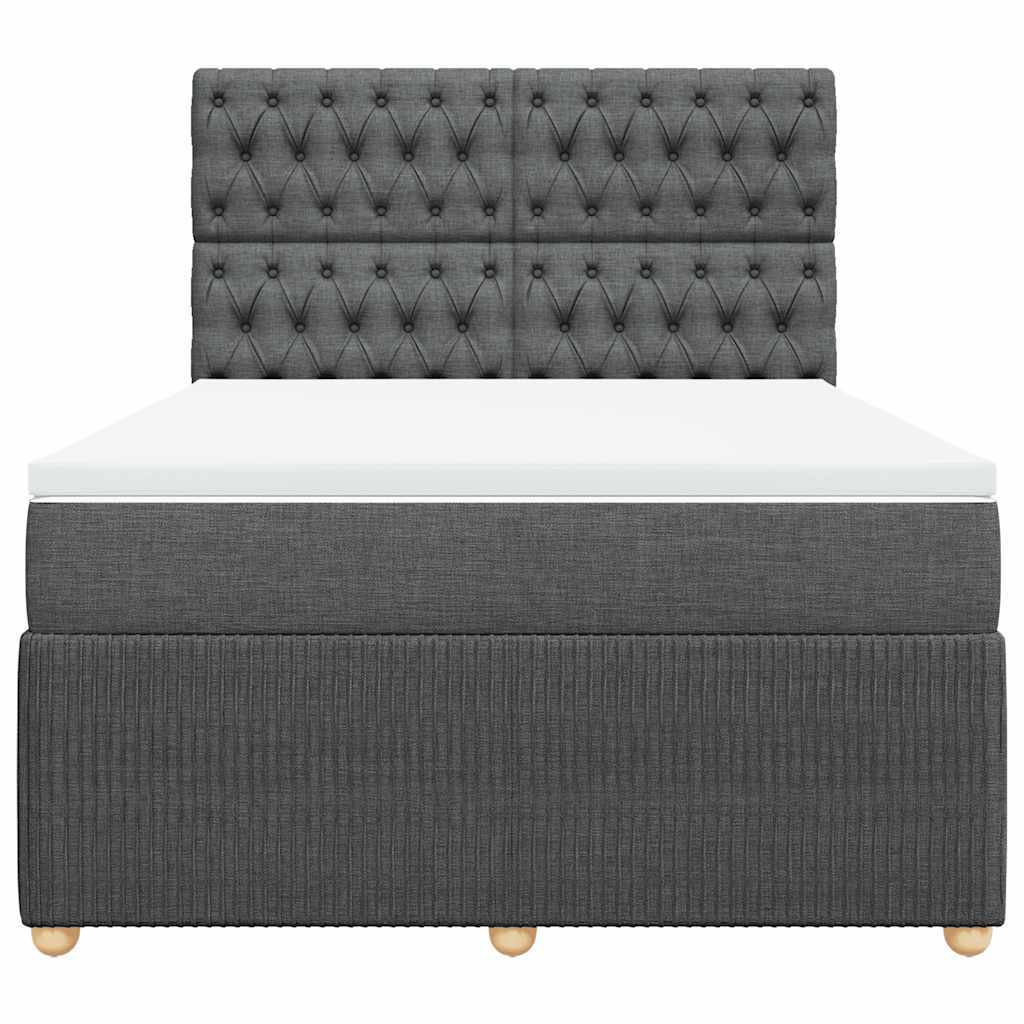 Boxspring met matras stof donkergrijs 140x200 cm is nu te koop bij PeponiXL, paradijselijk wonen!