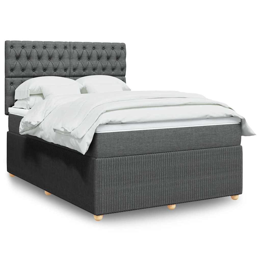 Boxspring met matras stof donkergrijs 140x200 cm is nu te koop bij PeponiXL, paradijselijk wonen!