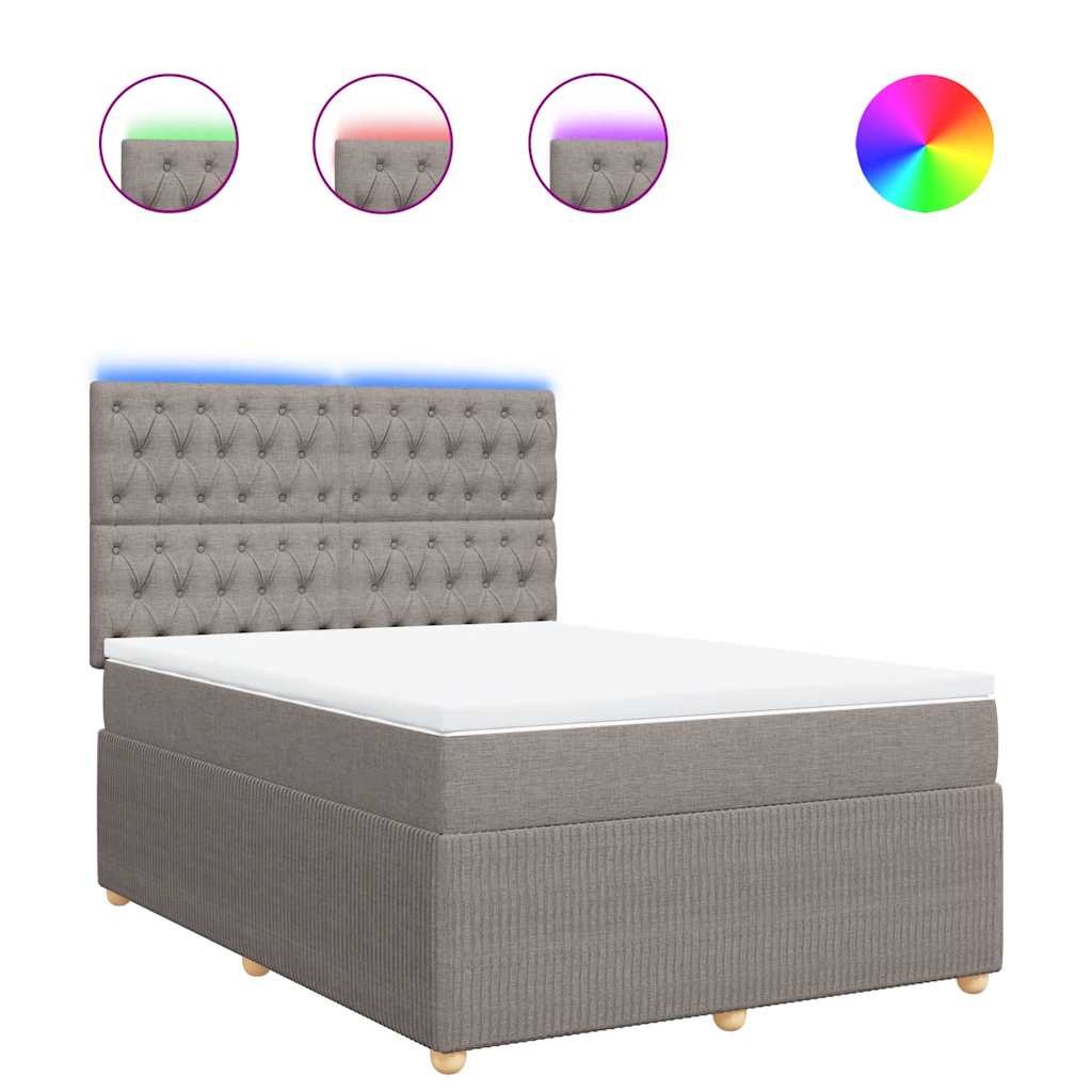 Boxspring met matras stof taupe 140x200 cm is nu te koop bij PeponiXL, paradijselijk wonen!