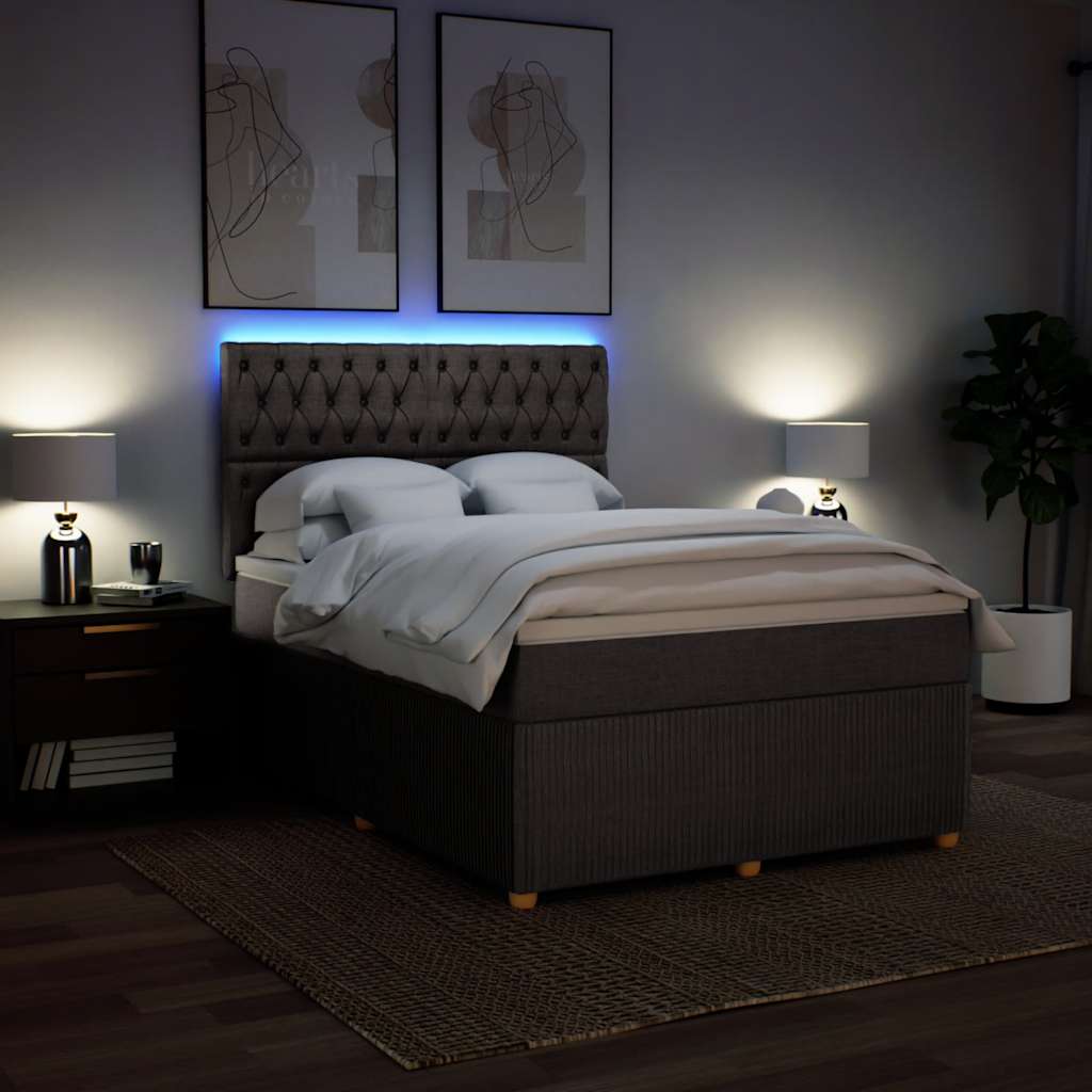 Boxspring met matras stof taupe 140x200 cm is nu te koop bij PeponiXL, paradijselijk wonen!