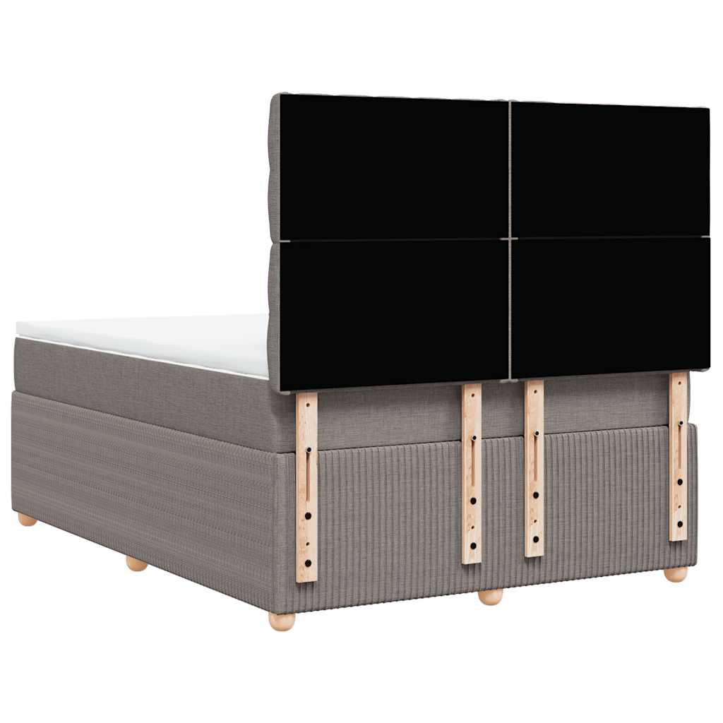 Boxspring met matras stof taupe 140x200 cm is nu te koop bij PeponiXL, paradijselijk wonen!